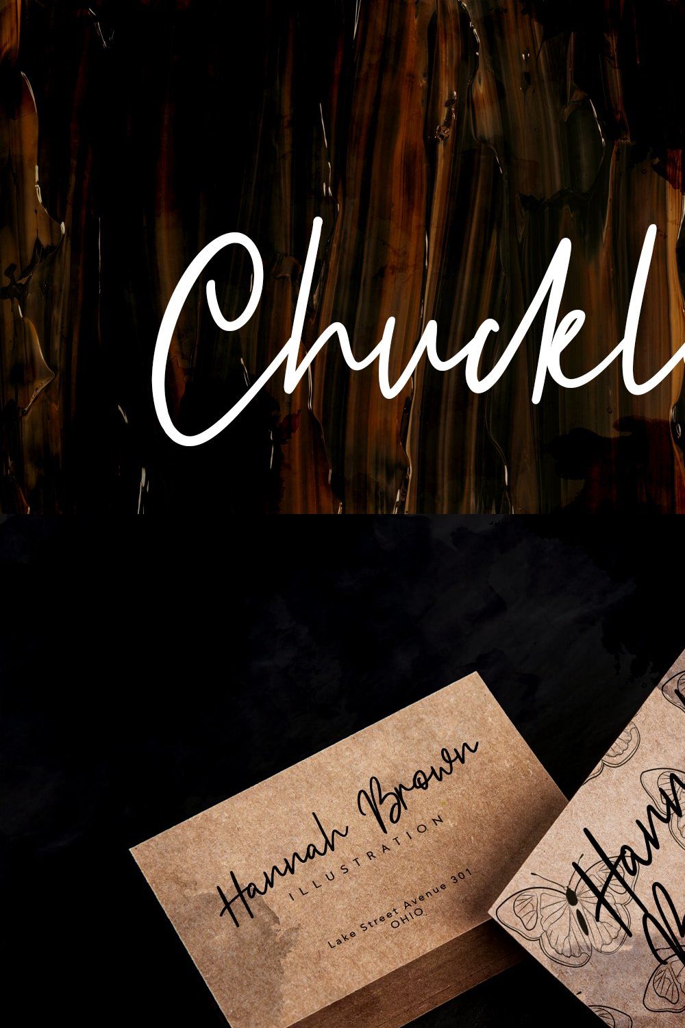 Chucklots Handwritten Script Font pinterest preview image.