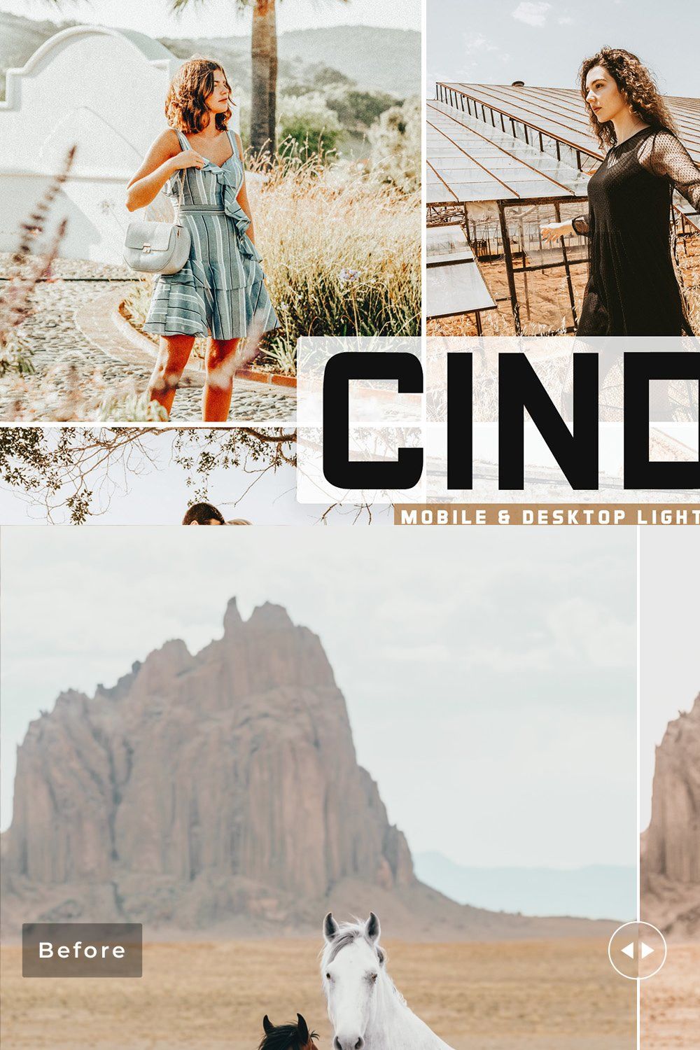 Cinder Pro Lightroom Presets pinterest preview image.