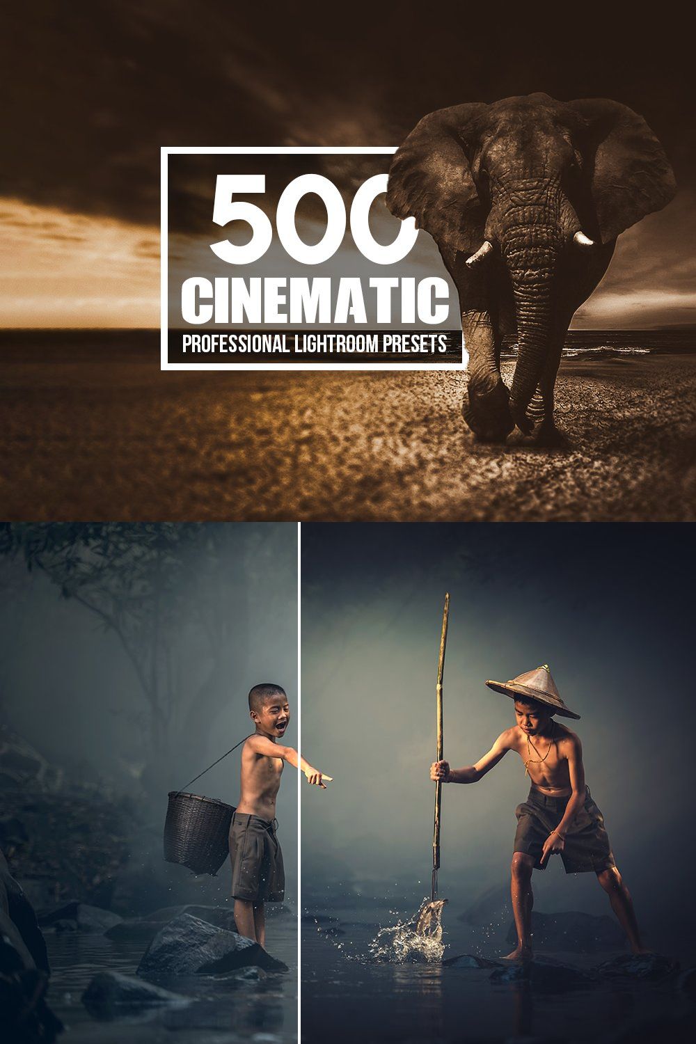 Cinematic - 500 Lightroom Presets pinterest preview image.