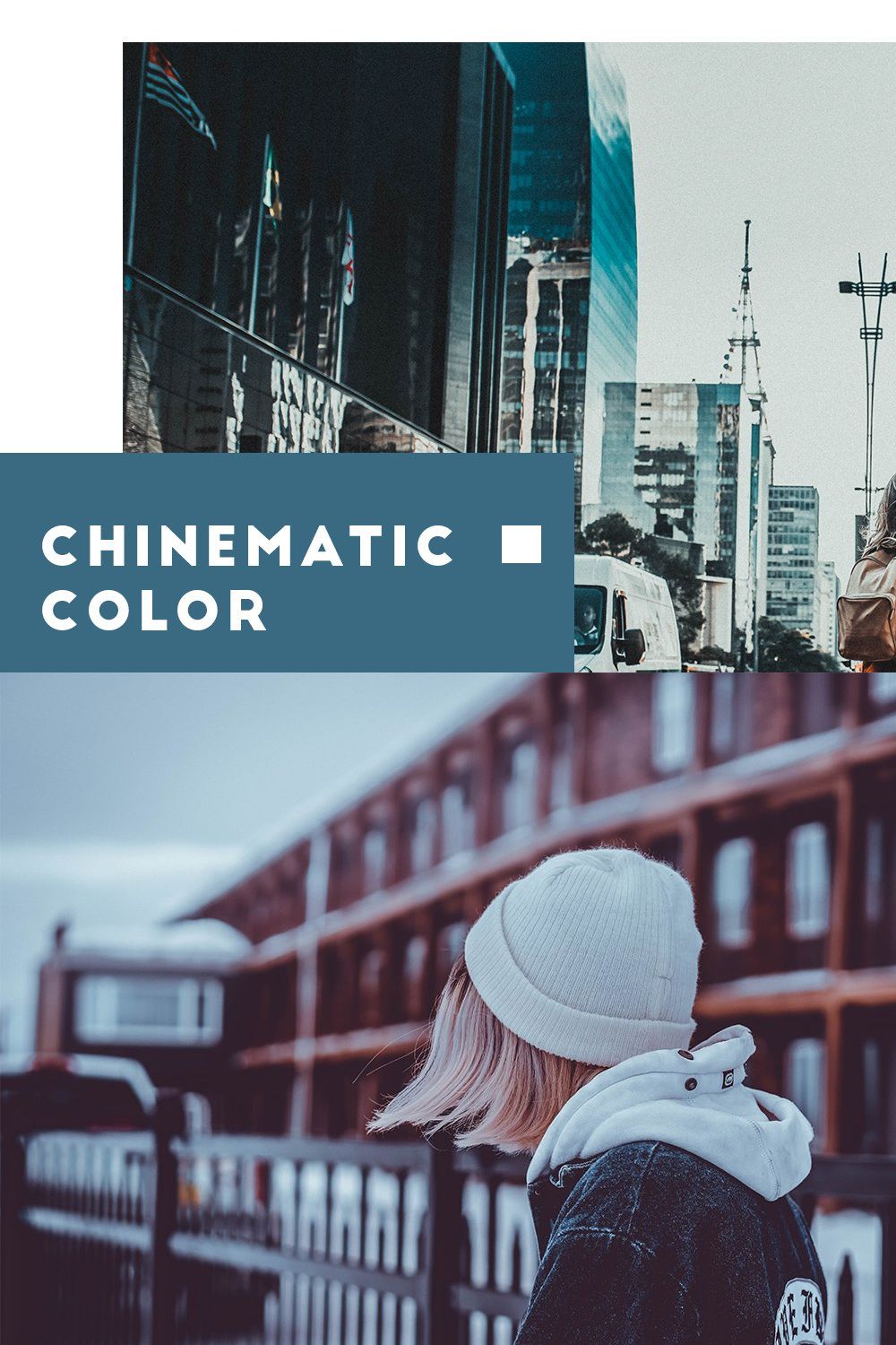 Cinematic Color Lightroom presets pinterest preview image.