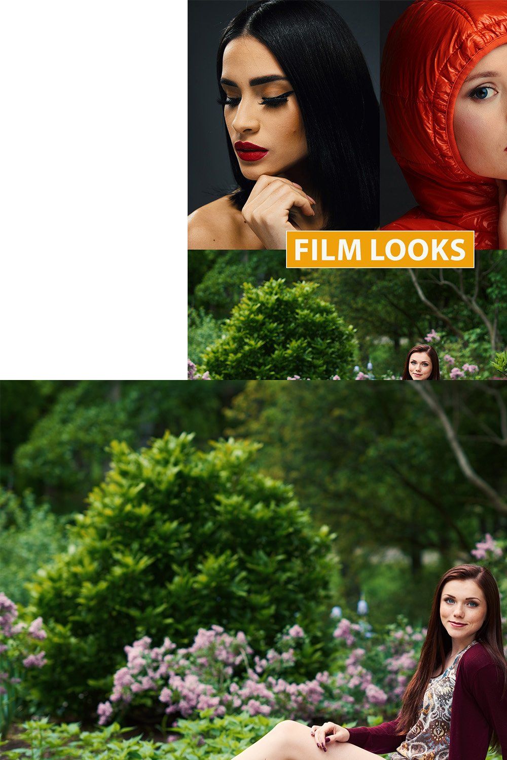 Cinematic Film Looks Luminar LUTs pinterest preview image.