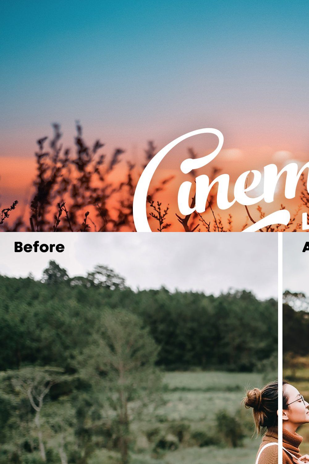 Cinematic LUTs Pack pinterest preview image.