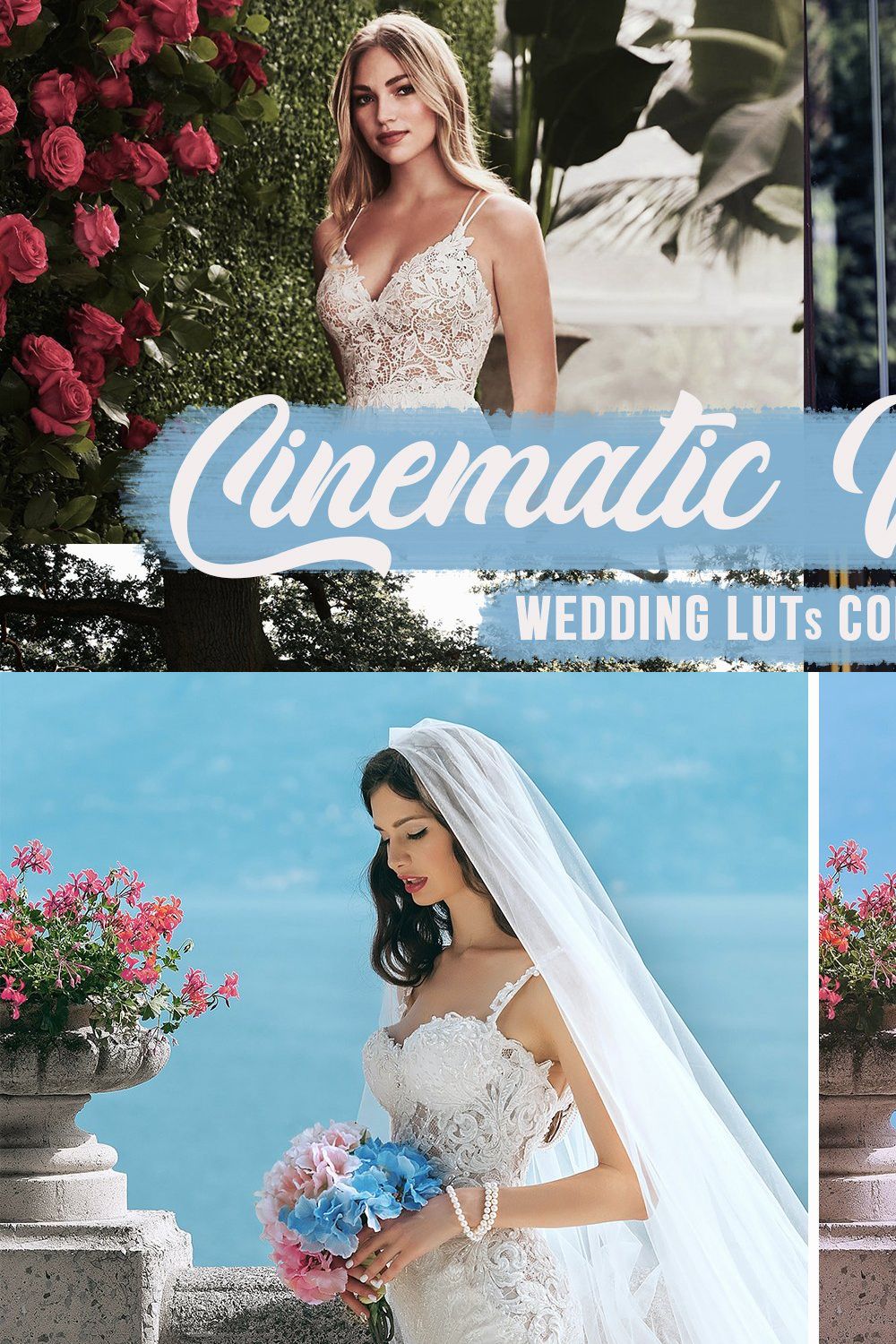 Cinematic Wedding LUTs Bundle pinterest preview image.