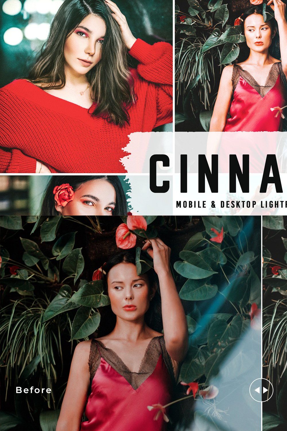 Cinnabar Pro Lightroom Presets pinterest preview image.