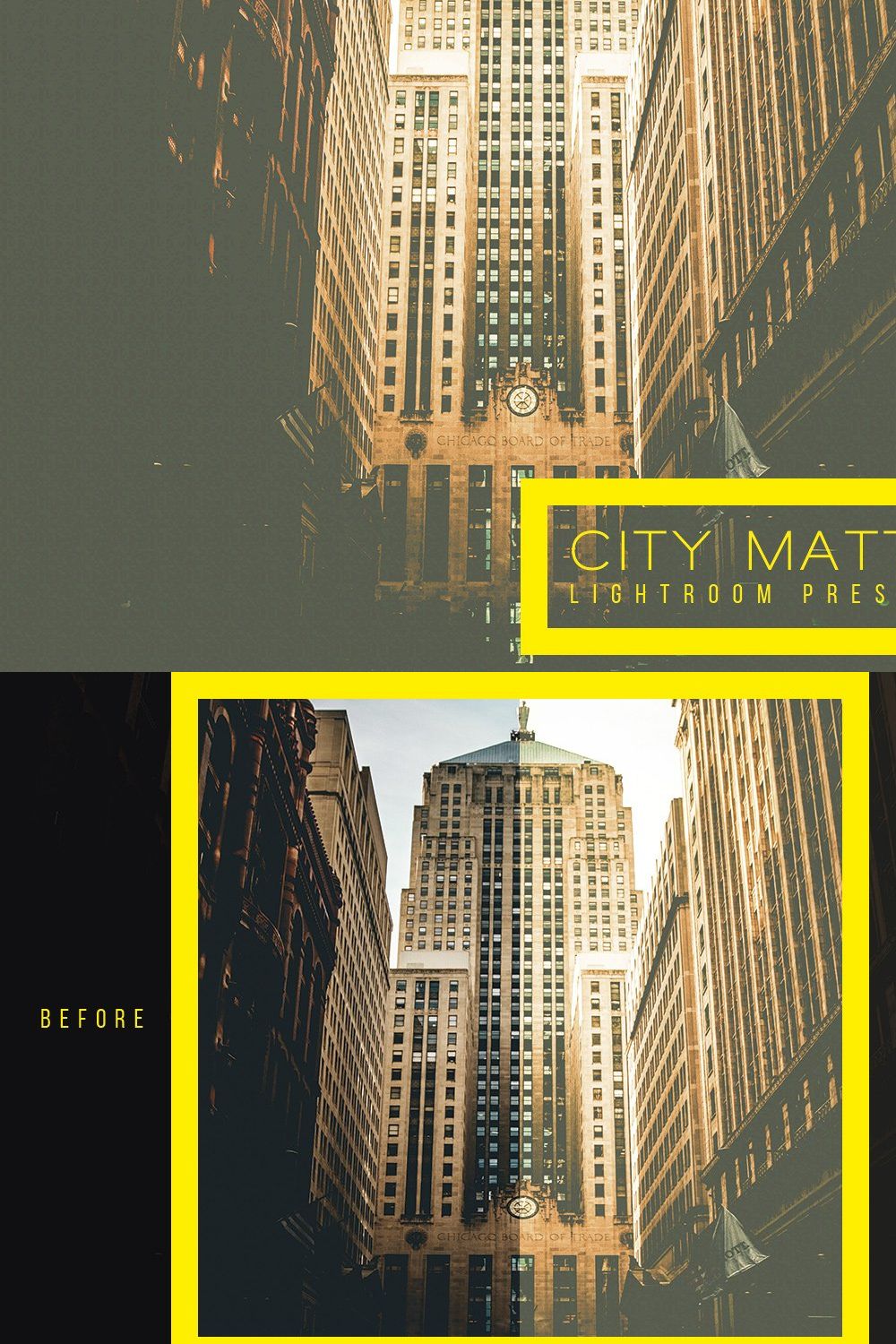City Matte Lightroom Presets pinterest preview image.
