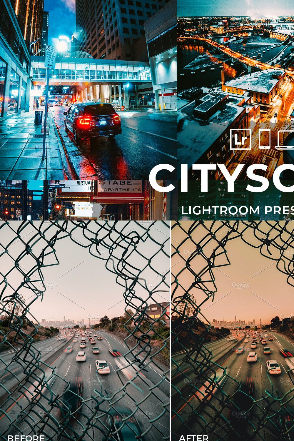 CityStreet Lightroom Presets pinterest preview image.
