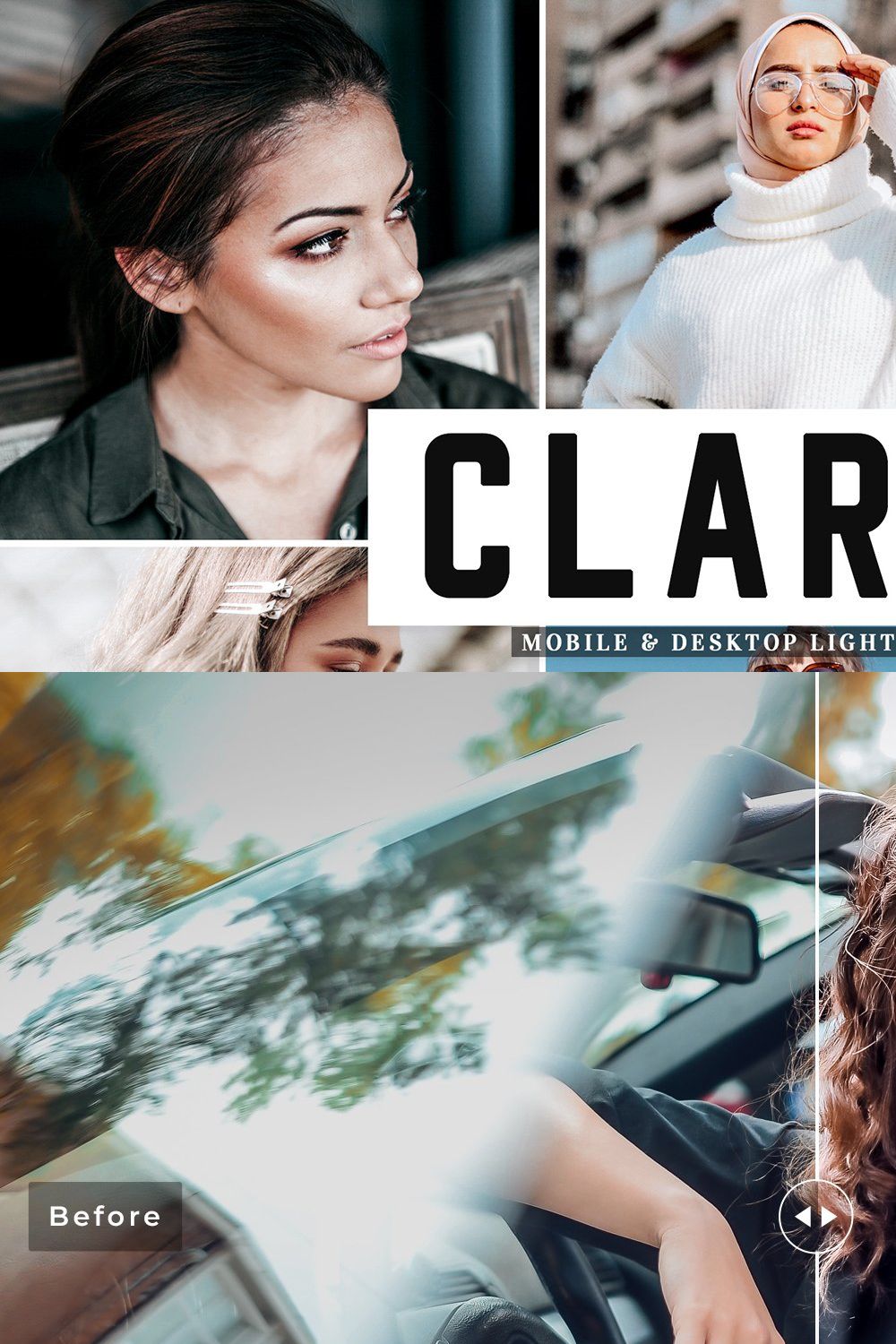 Clarity Lightroom Presets Pack pinterest preview image.