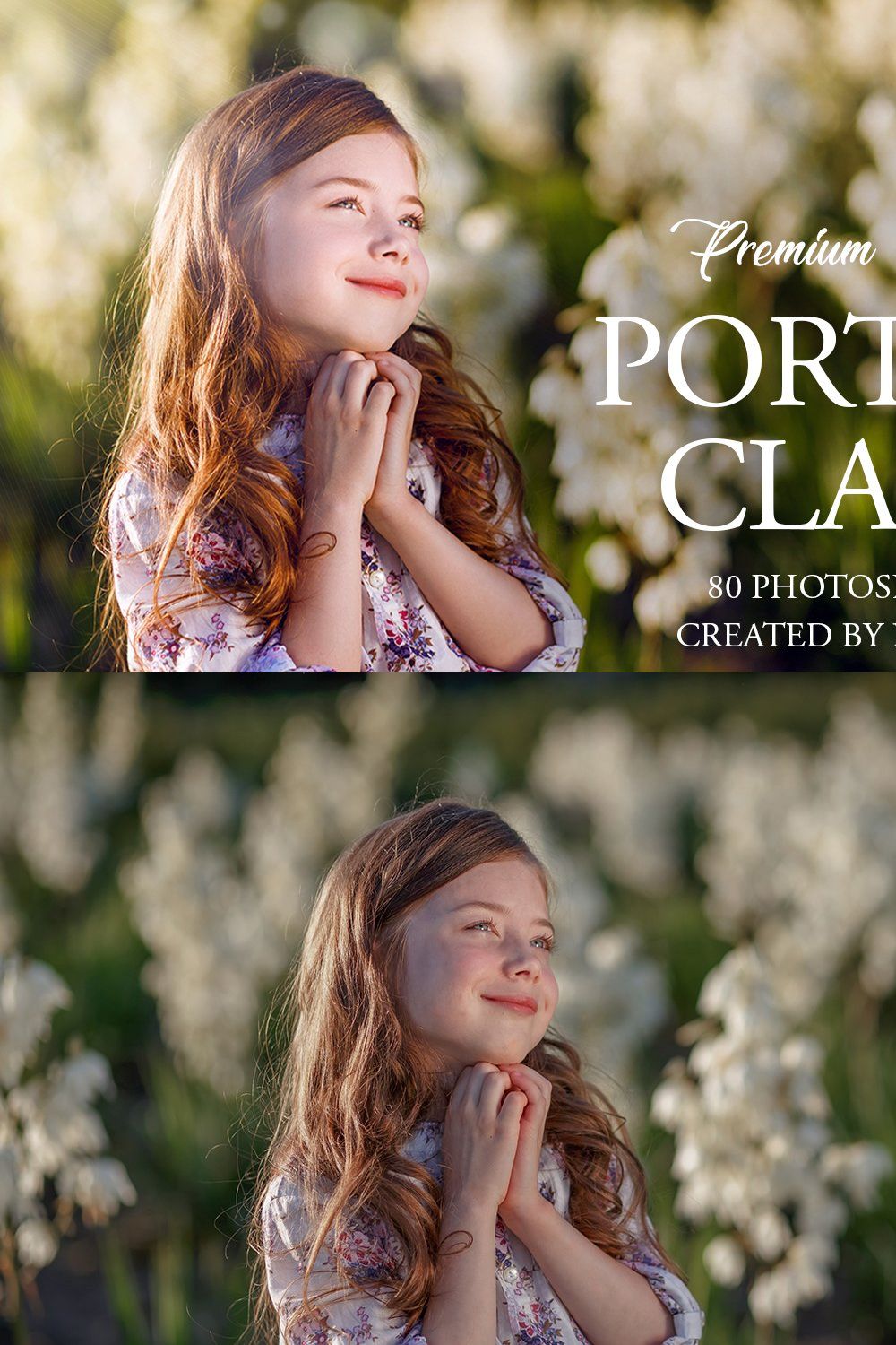 Classic Portrait Photoshop Actions pinterest preview image.