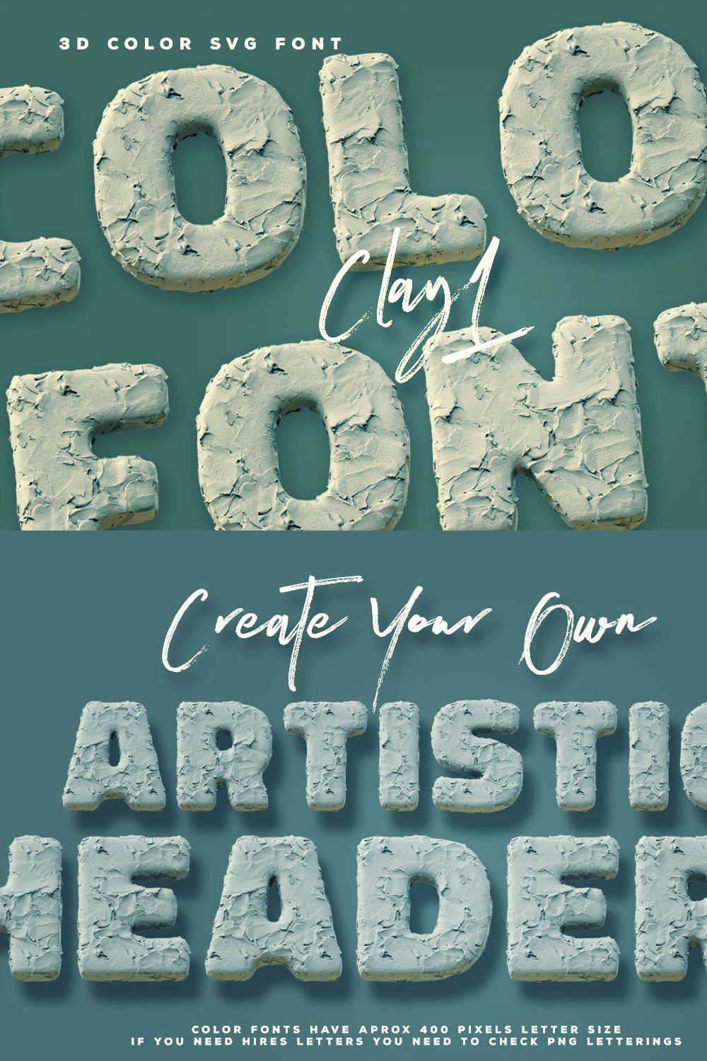 Clay 1 - Color Font pinterest preview image.