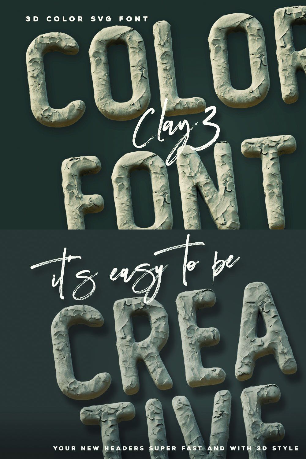 Clay 3 - Color Font pinterest preview image.