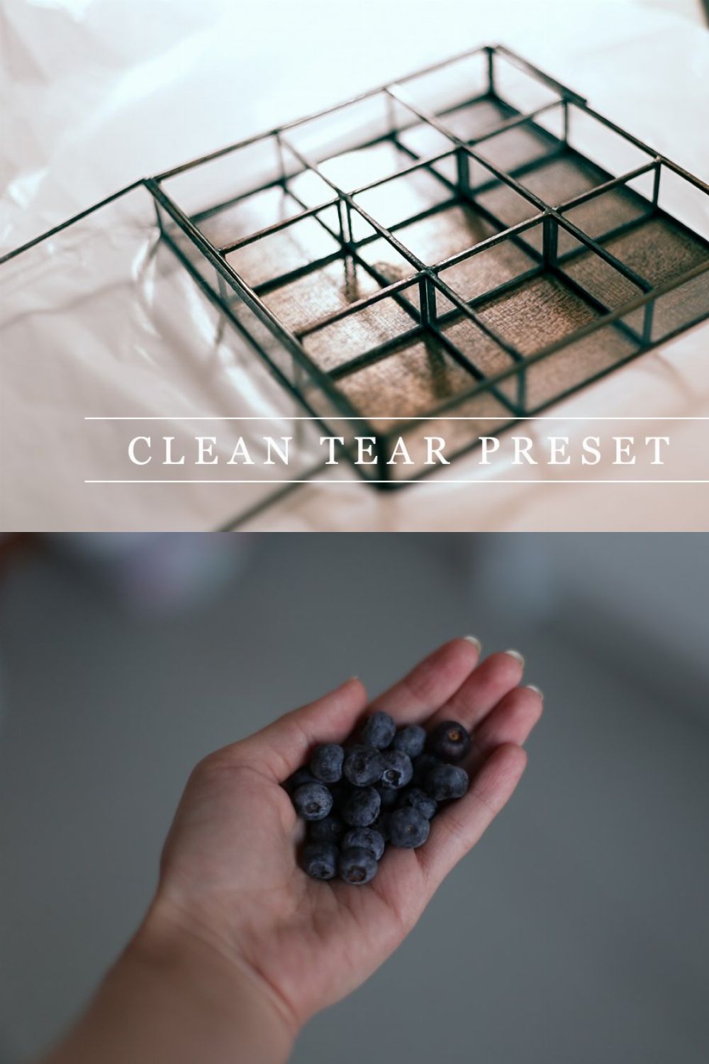 Clean tear - Lightroom preset pinterest preview image.