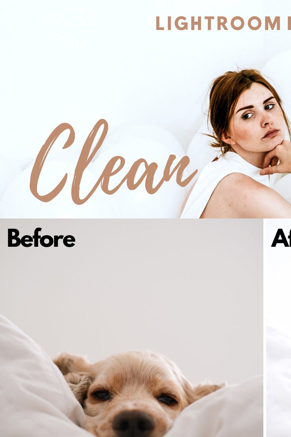 Clean Tones Lightroom Presets pinterest preview image.