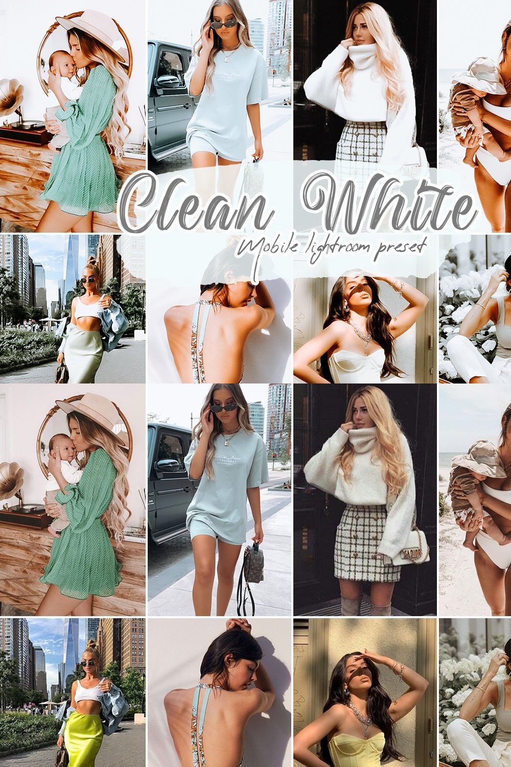 Clean White Lightroom Presets pinterest preview image.