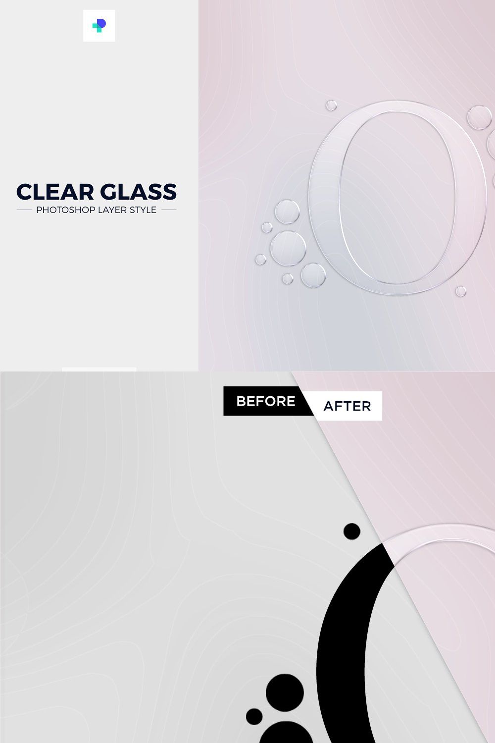 Clear Glass · Photoshop Layer Style pinterest preview image.