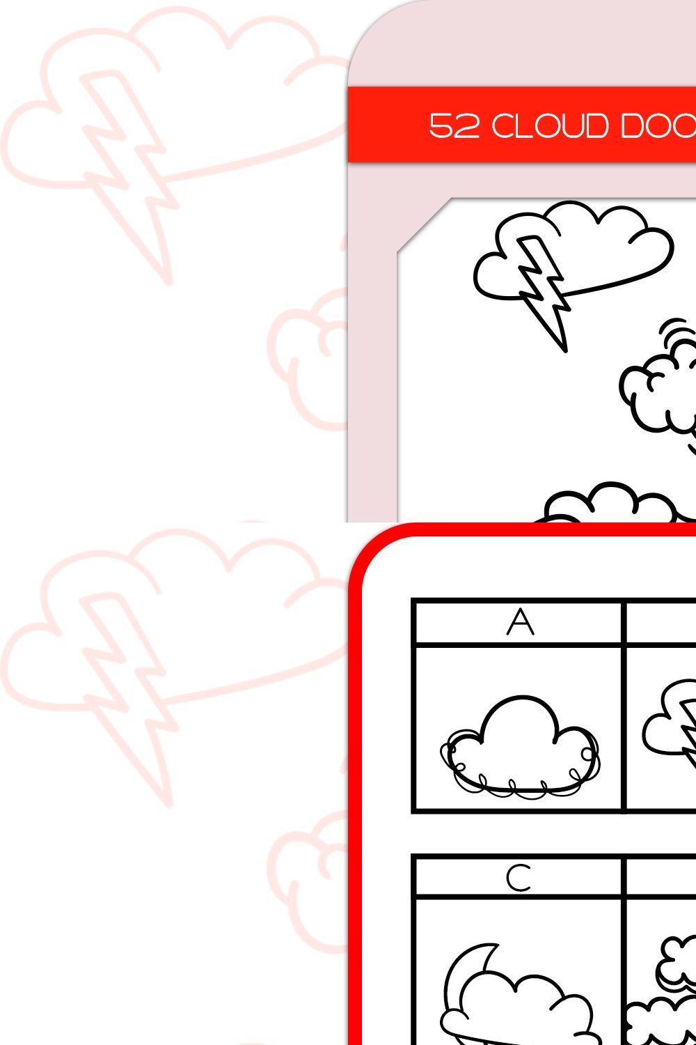 Cloud Doodles - Dingbats Font pinterest preview image.