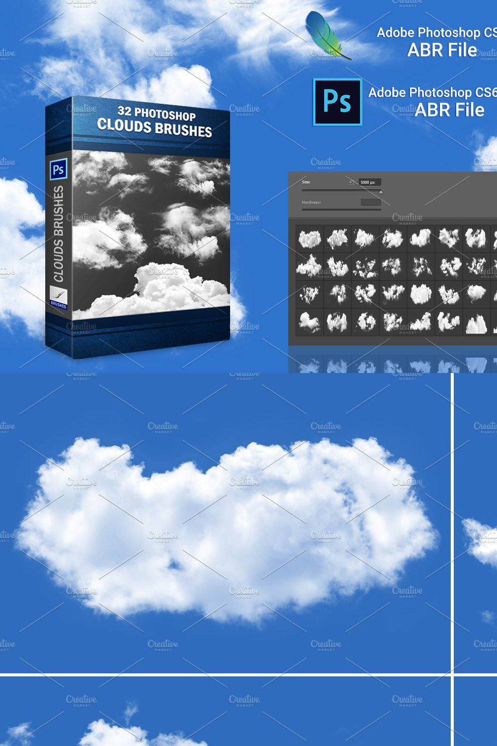Clouds Brushes pinterest preview image.