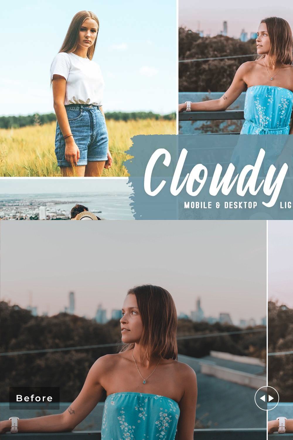 Cloudy Day Pro Lightroom Presets pinterest preview image.