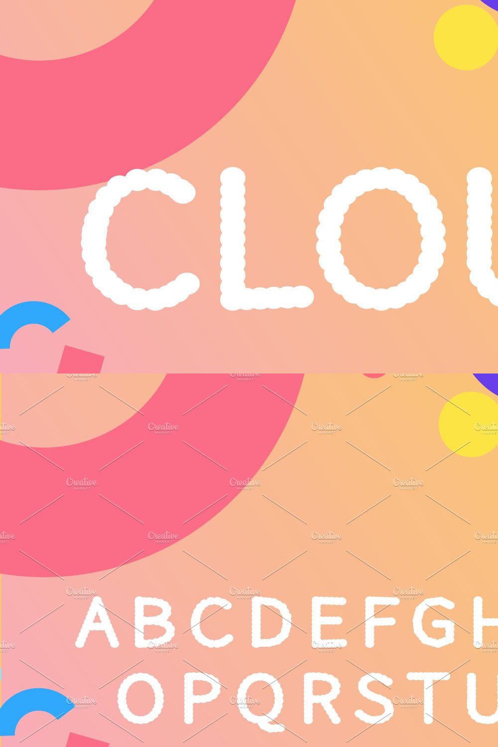 CLOUDY display font pinterest preview image.