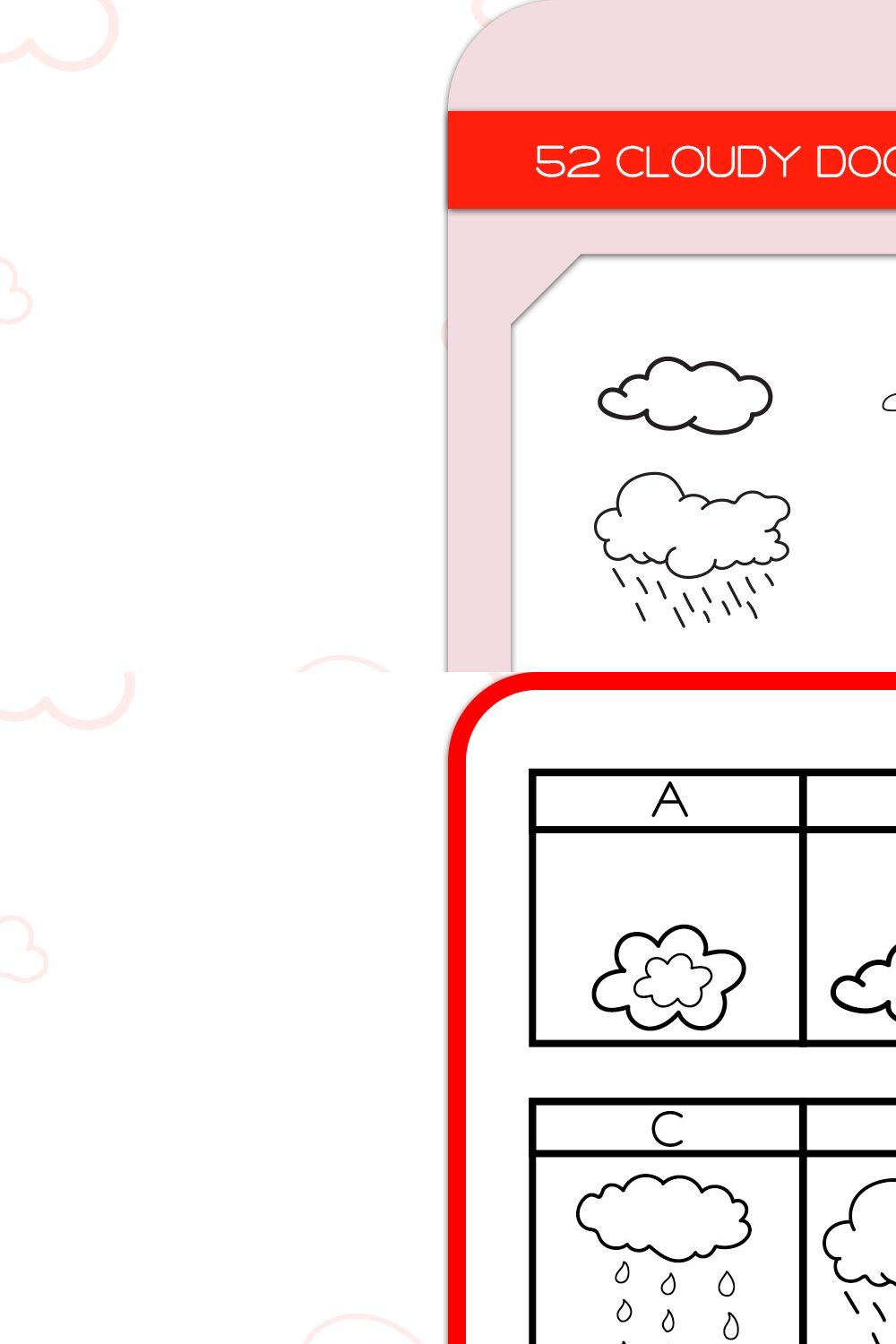 Cloudy Doodles - Dingbats Font pinterest preview image.