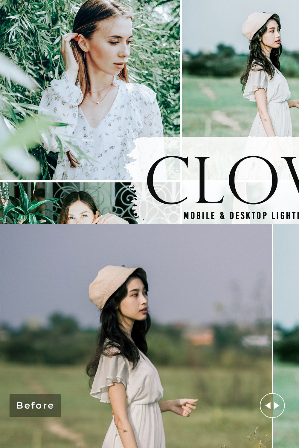 Clover Pro Lightroom Presets pinterest preview image.