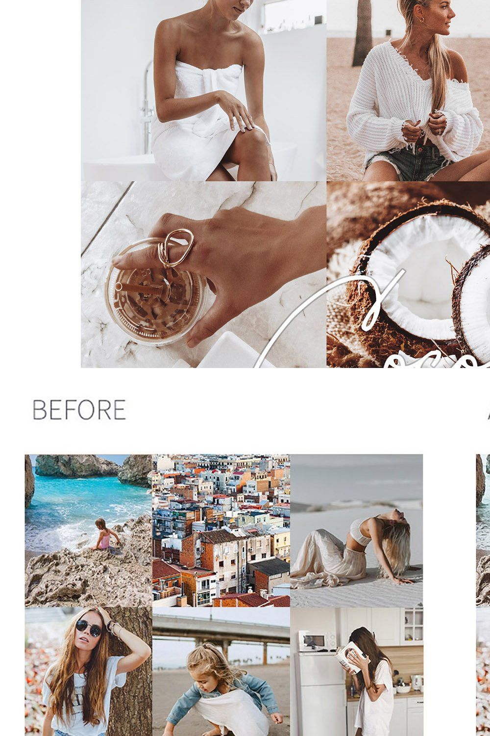 COCONUT 4 Lightroom Presets pinterest preview image.