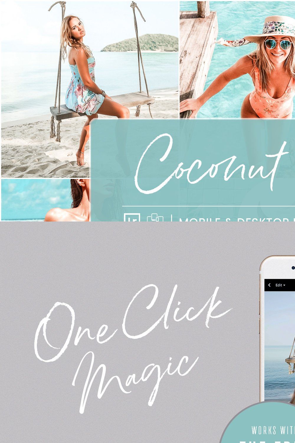 COCONUT LIGHT LIGHTROOM PRESETS pinterest preview image.