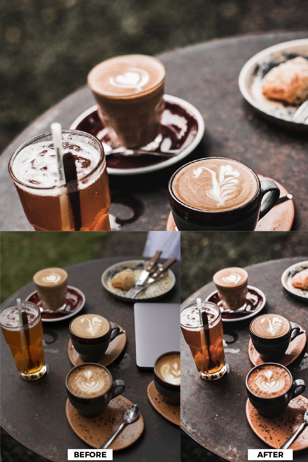 Coffee Blogger Lightroom Preset pinterest preview image.