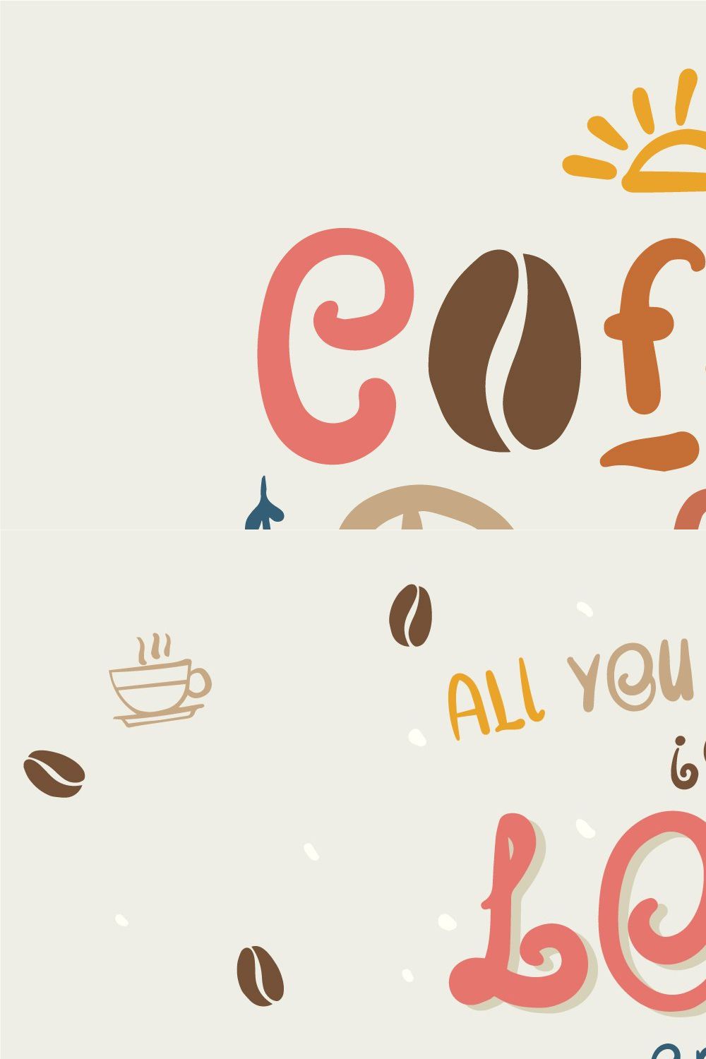 Coffee Break | Playful Font Family pinterest preview image.