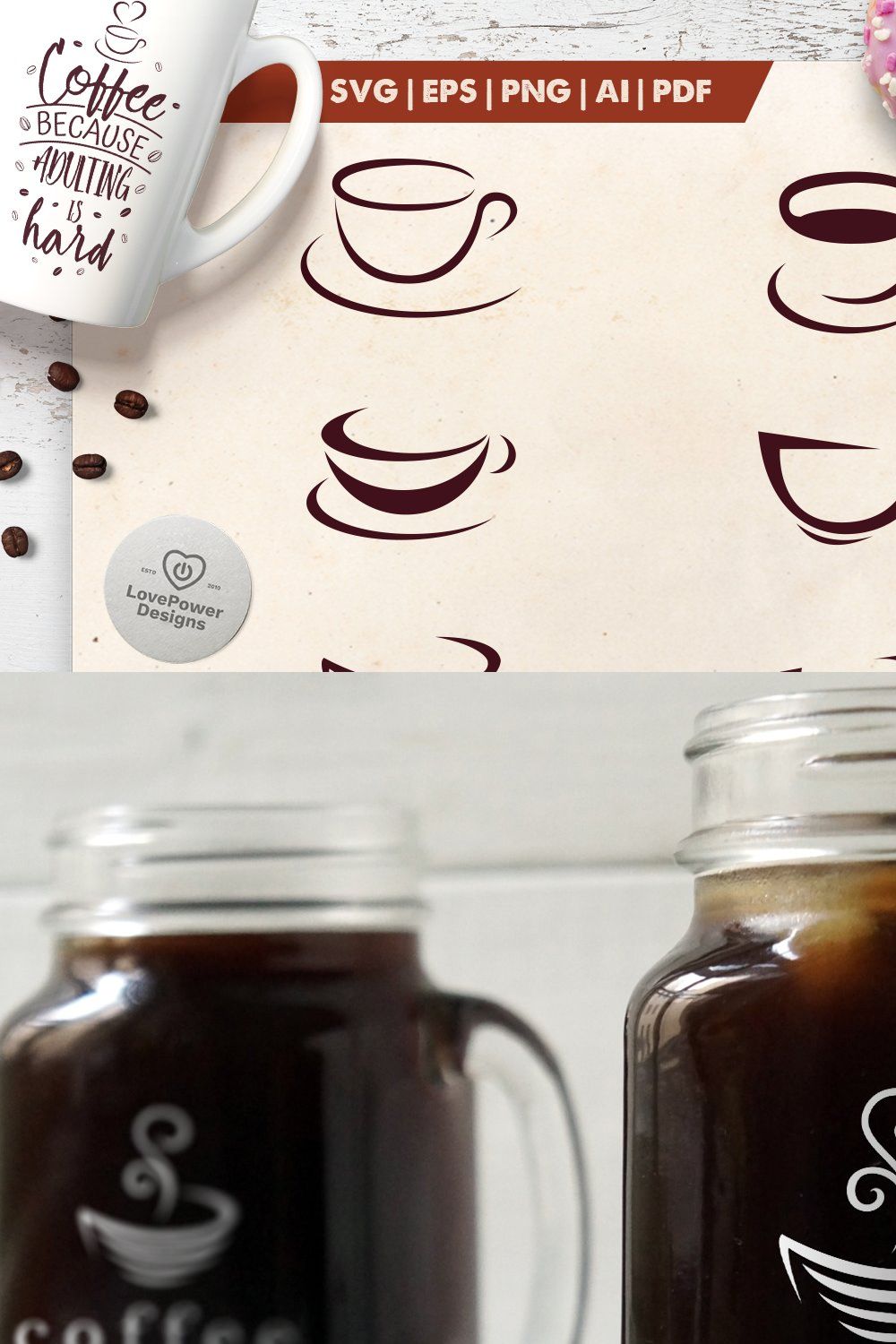 Coffee Cups For Logos pinterest preview image.
