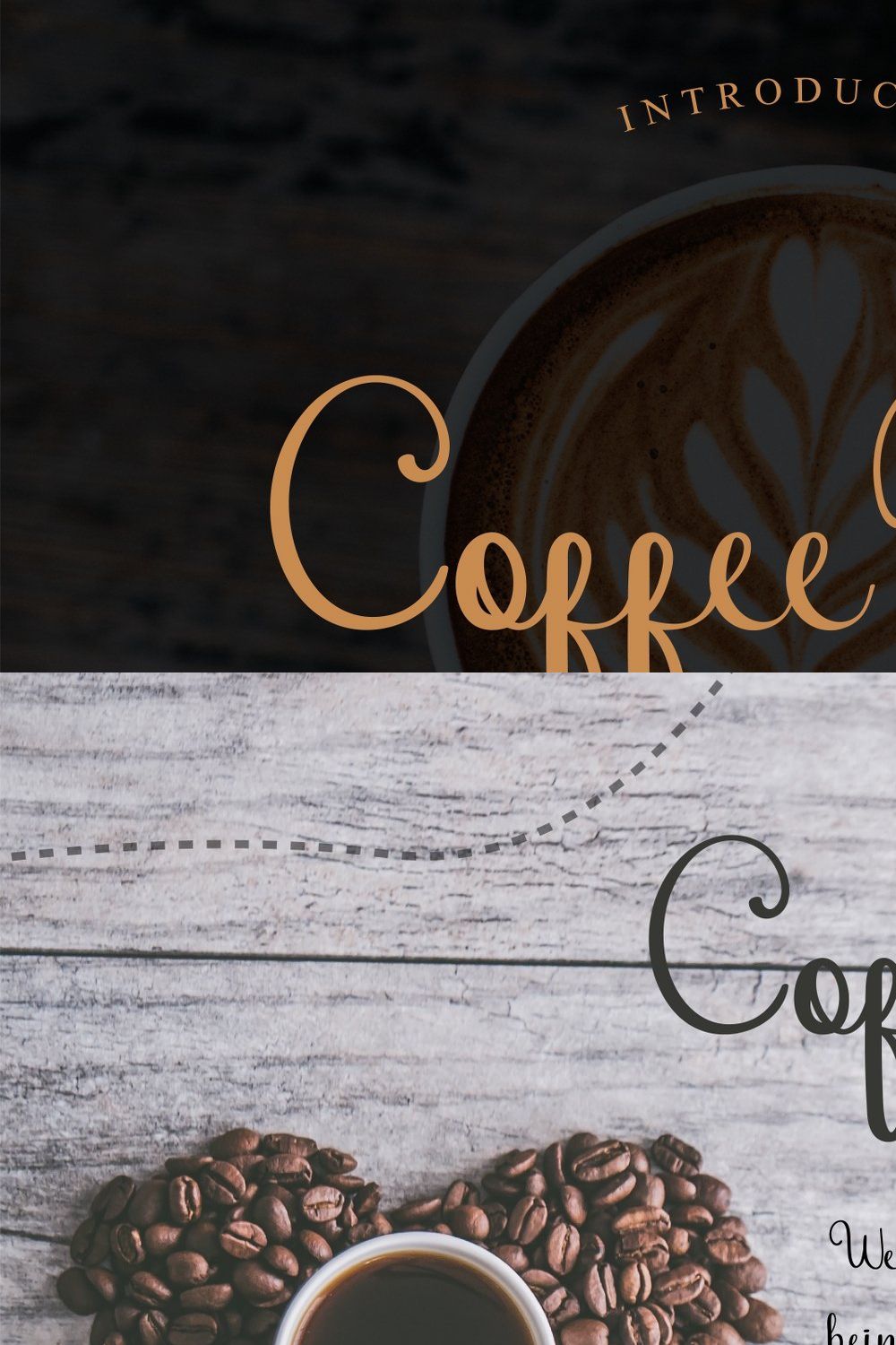 Coffee Latte Script pinterest preview image.