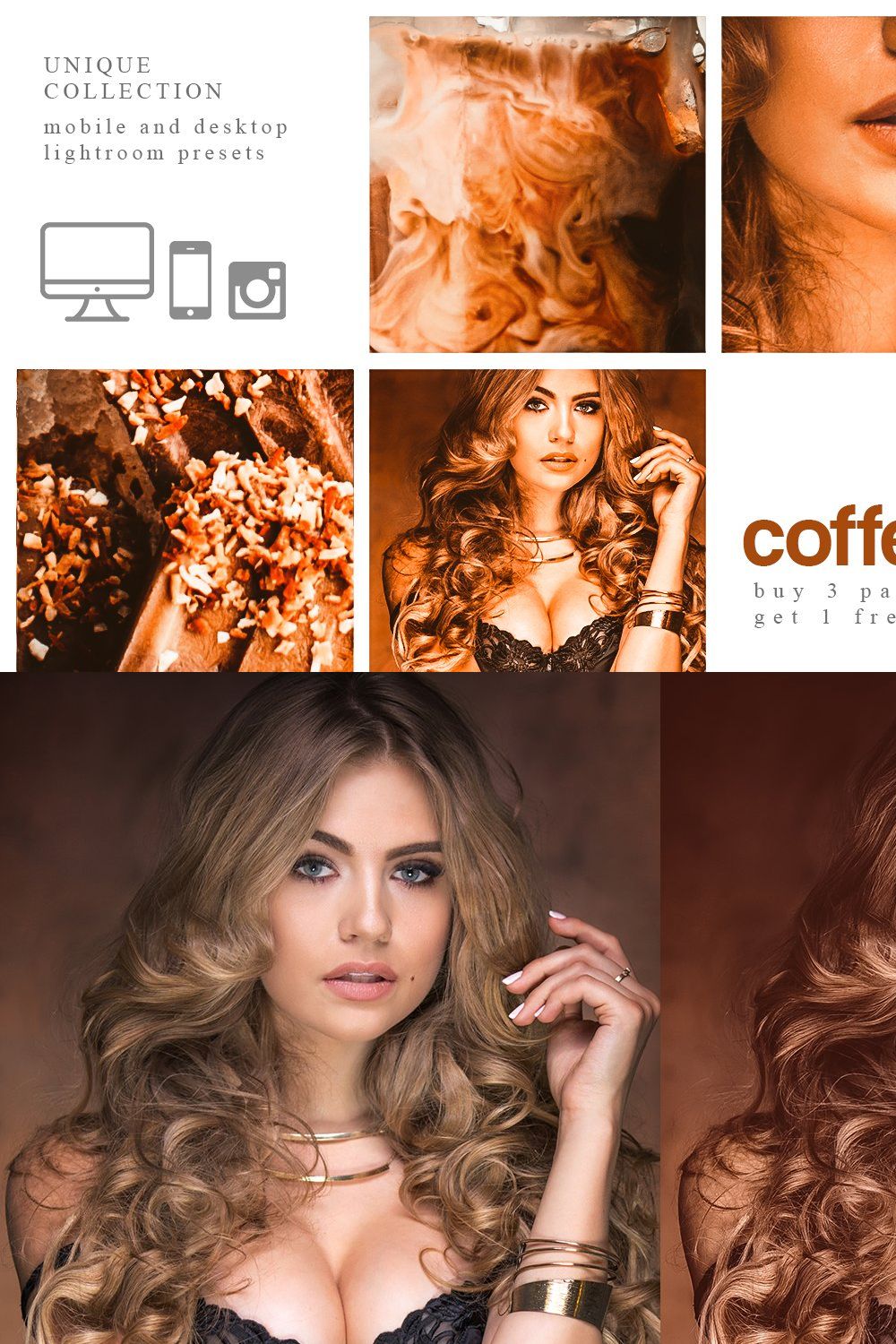 Coffee Lightroom presets pinterest preview image.
