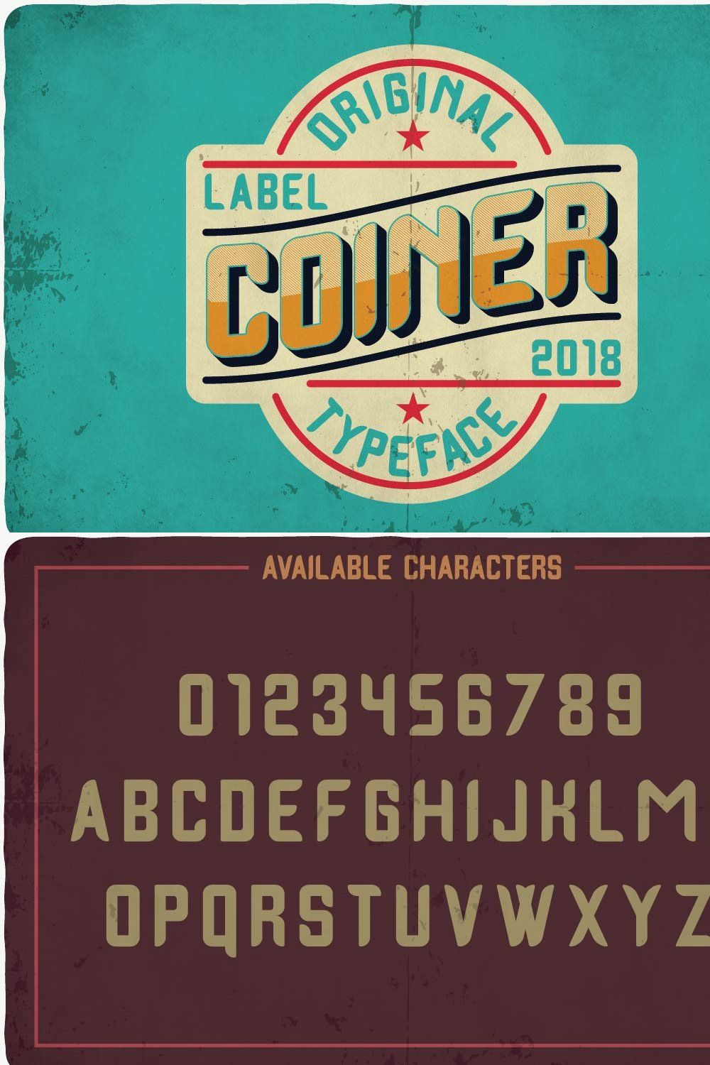 Coiner typeface pinterest preview image.