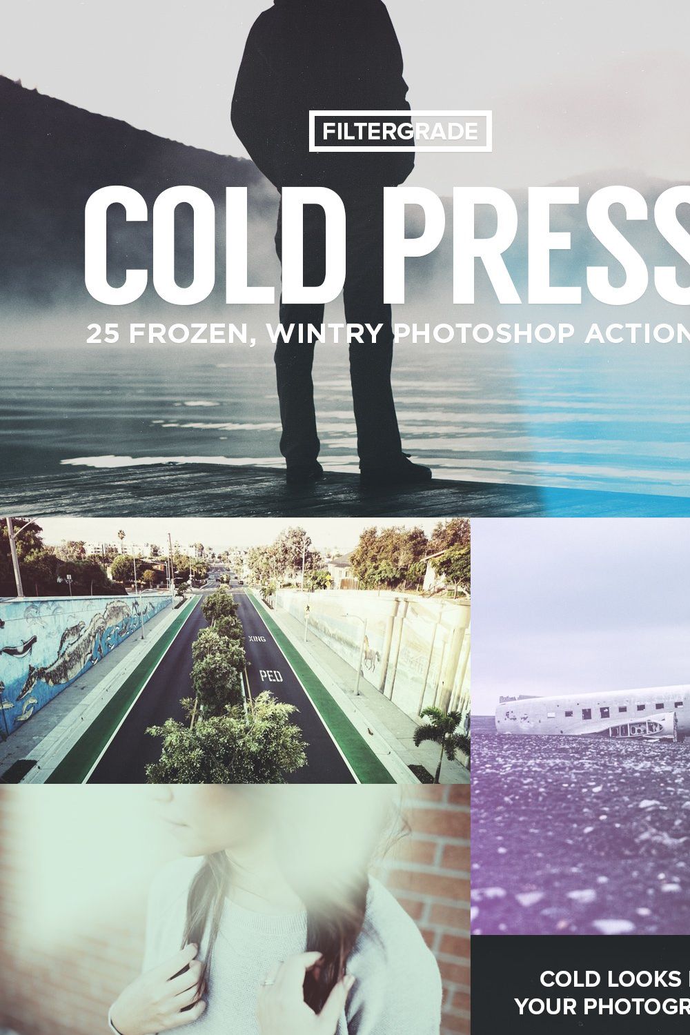 ColdPress - Winter Photoshop Actions pinterest preview image.