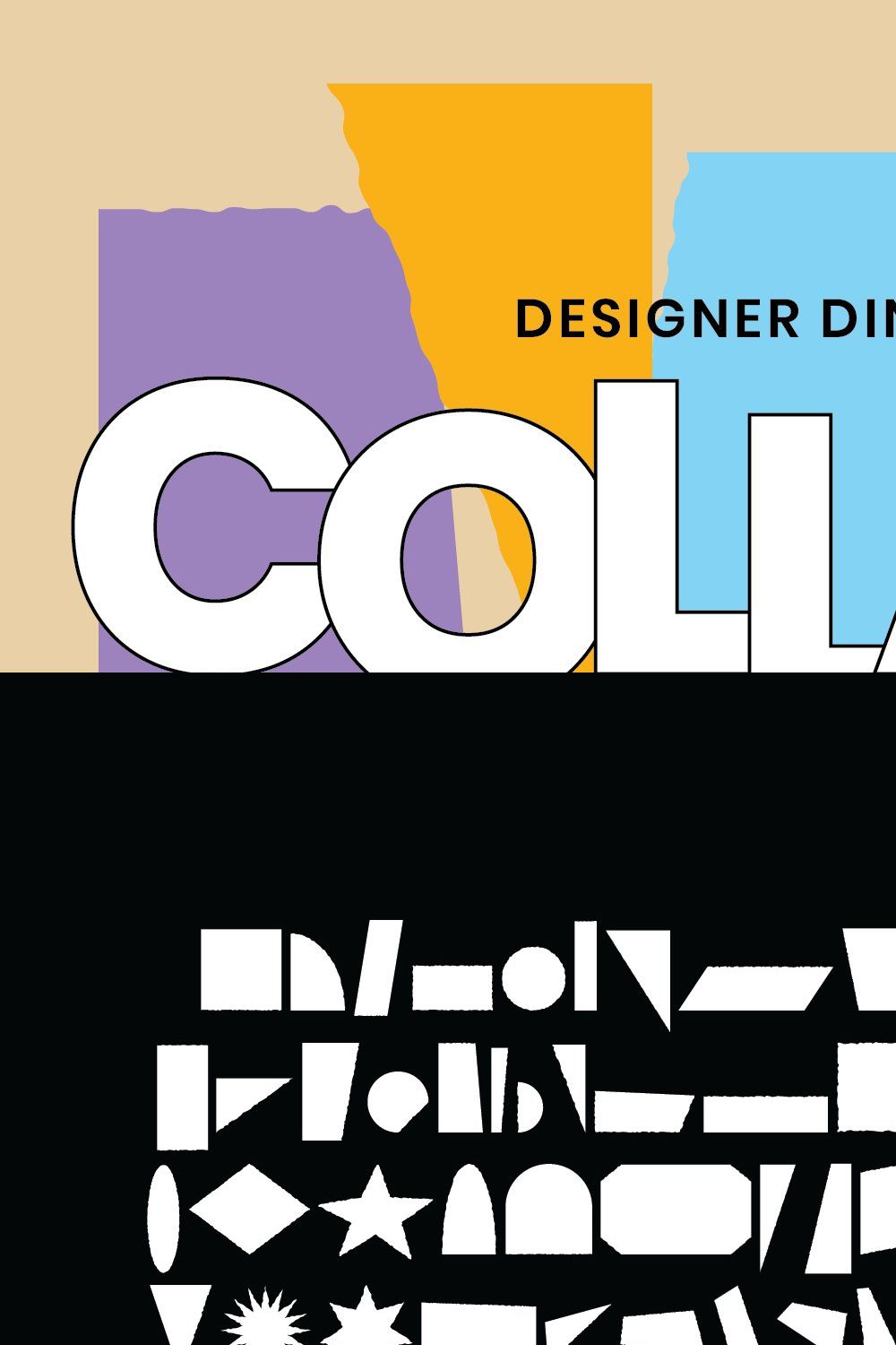 Collage Dingbats Font - 75 Shapes! pinterest preview image.