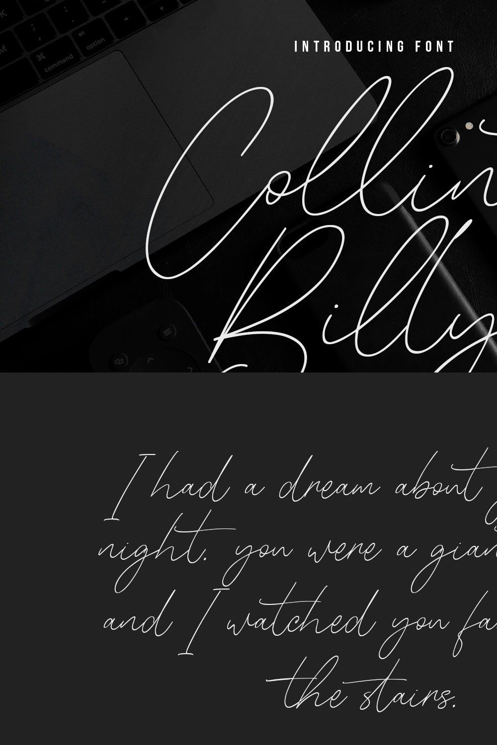 Collint Billy Signature Script Font pinterest preview image.