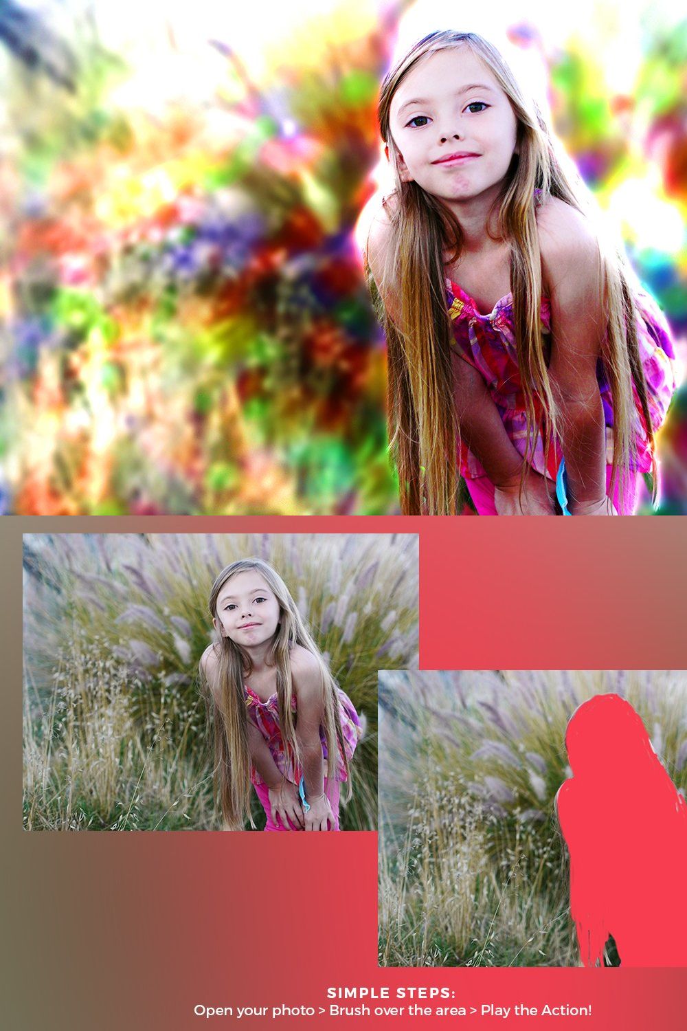 Color Aura Photoshop Action pinterest preview image.