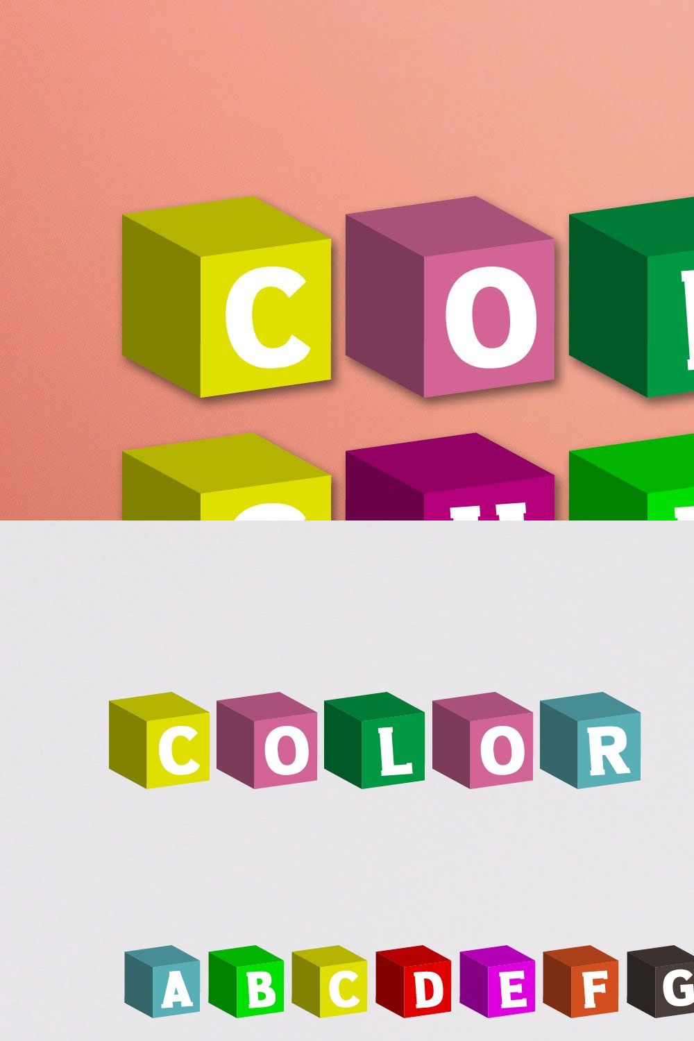 Color Cubes Font pinterest preview image.