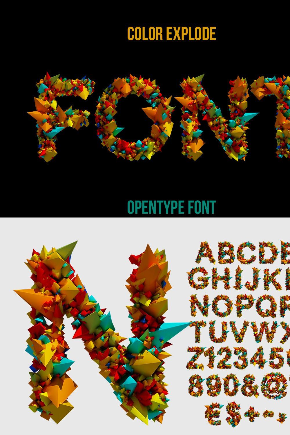 Color Explode Font pinterest preview image.