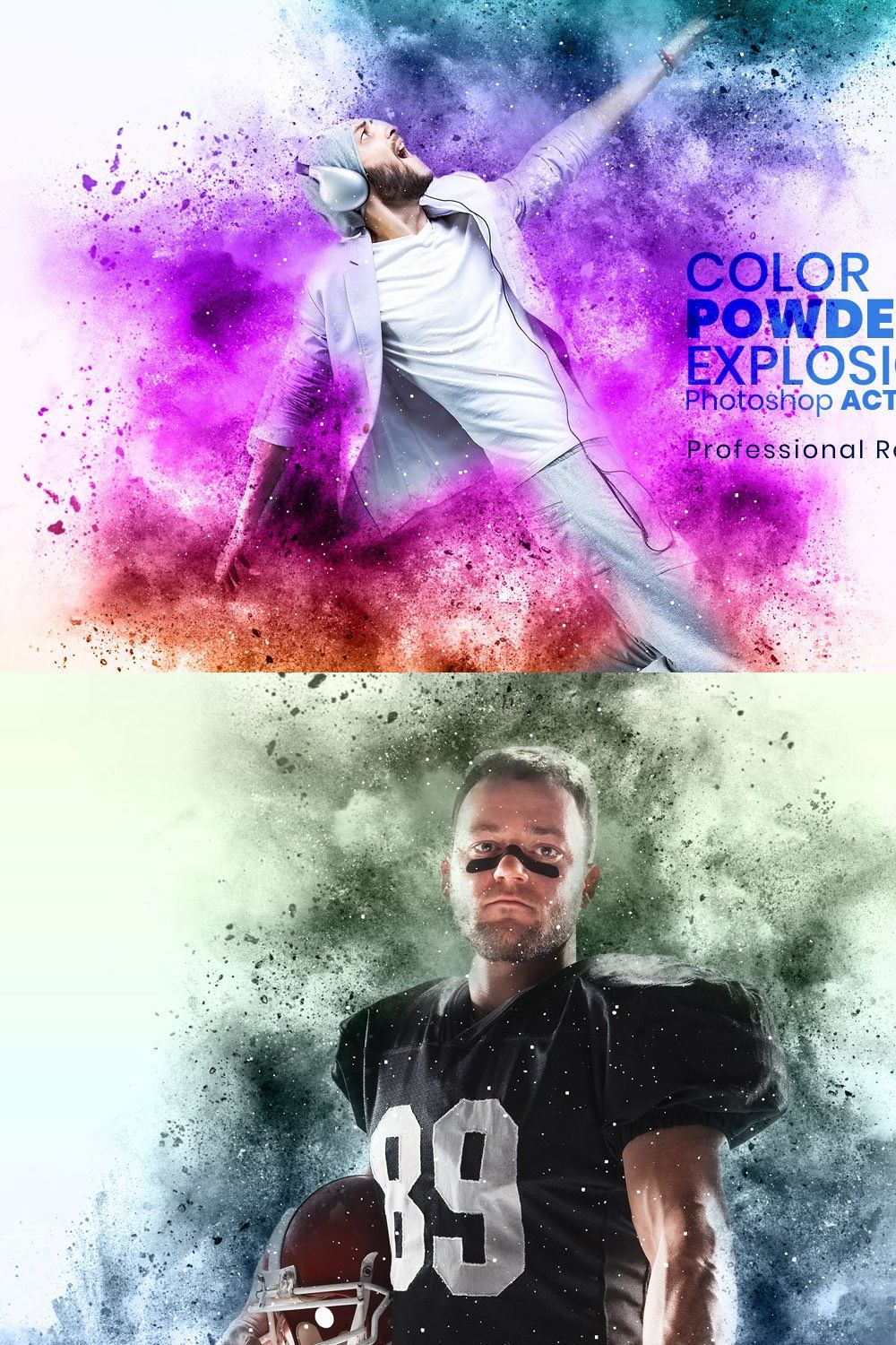 Color Powder Explosion Effect pinterest preview image.