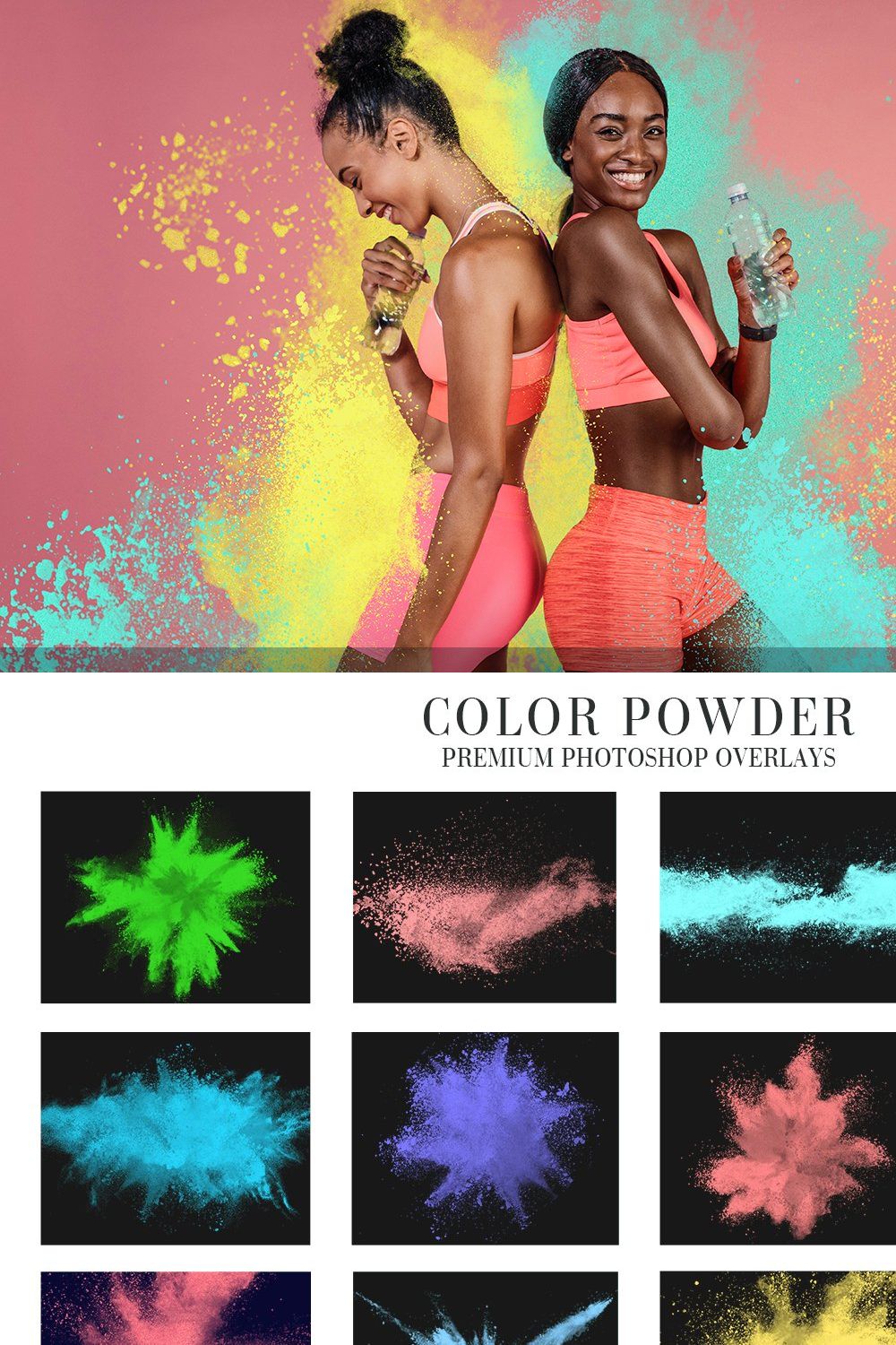 Color Powder Overlays Photoshop pinterest preview image.