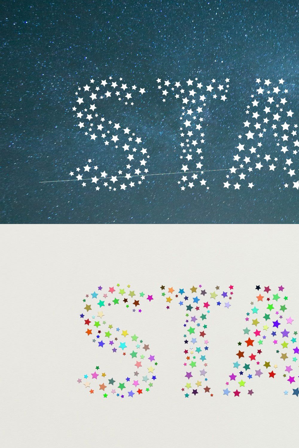 Color Stars Font pinterest preview image.