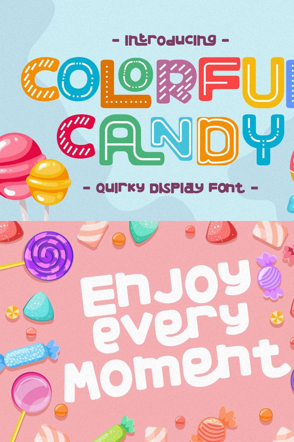 Colorful Candy - Quirky Display Font pinterest preview image.