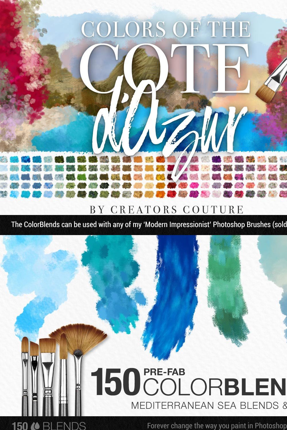 Colors of the Côte d'Azur pinterest preview image.