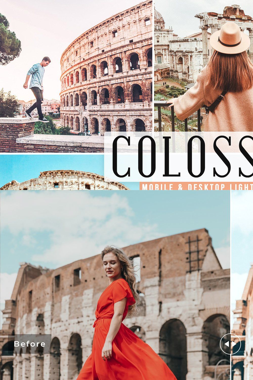 Colosseum Pro Lightroom Presets pinterest preview image.