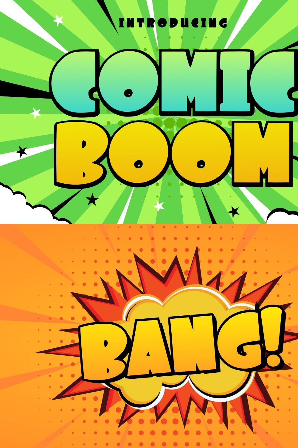 Comic Boom | Display Cartoon Font pinterest preview image.