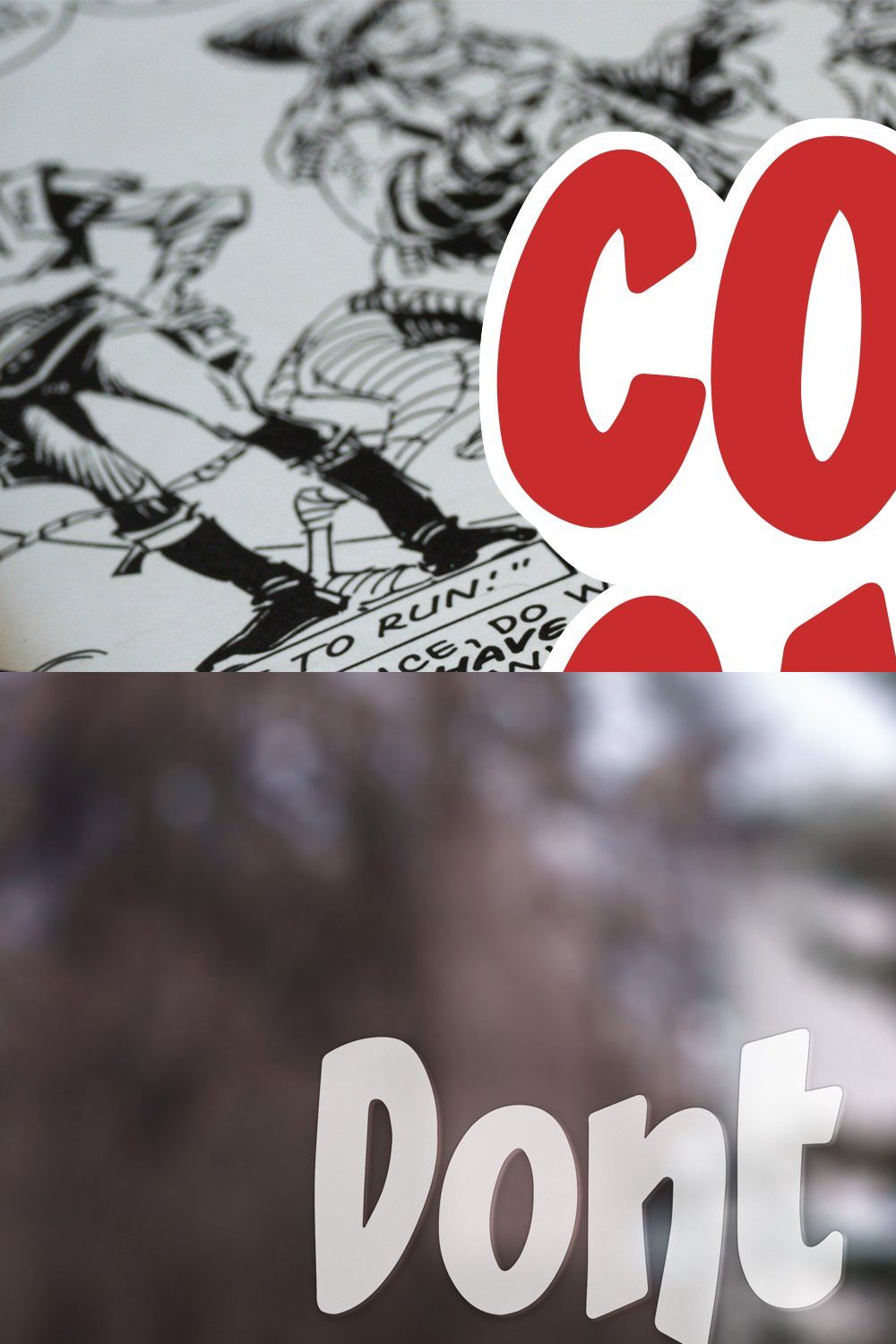 Comic Caves - Comic Style Font pinterest preview image.