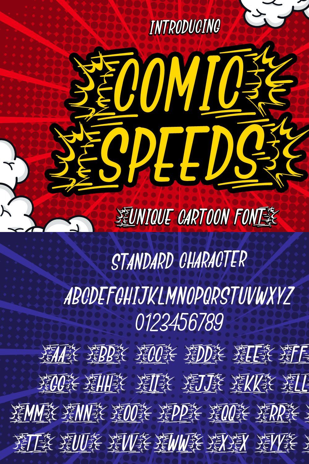 Comic Speeds - Cartoon Font pinterest preview image.