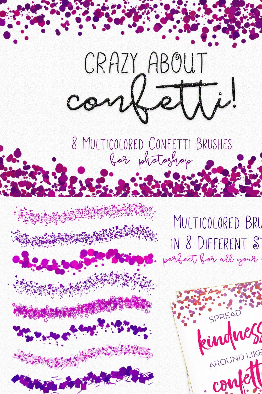 Confetti Brushes for Photoshop pinterest preview image.