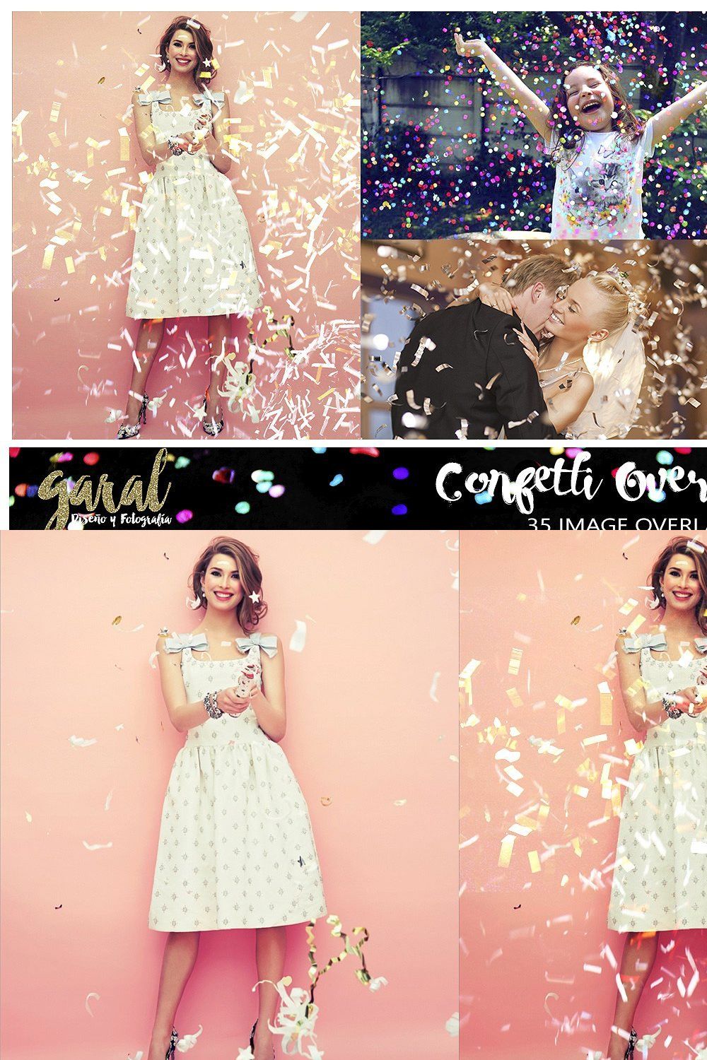 CONFETTI Overlays, 35 Photo Overlays pinterest preview image.