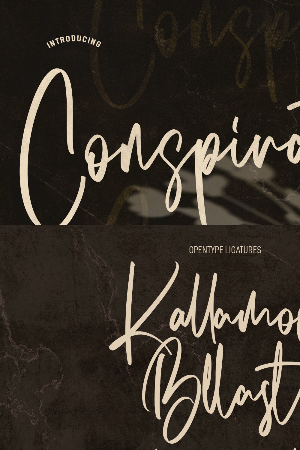 Conspirates Signature Script Font pinterest preview image.